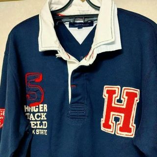 トミーヒルフィガー(TOMMY HILFIGER)の【大きめ】TOMMY HILFIGER ポロシャツ ネイビー(ポロシャツ)