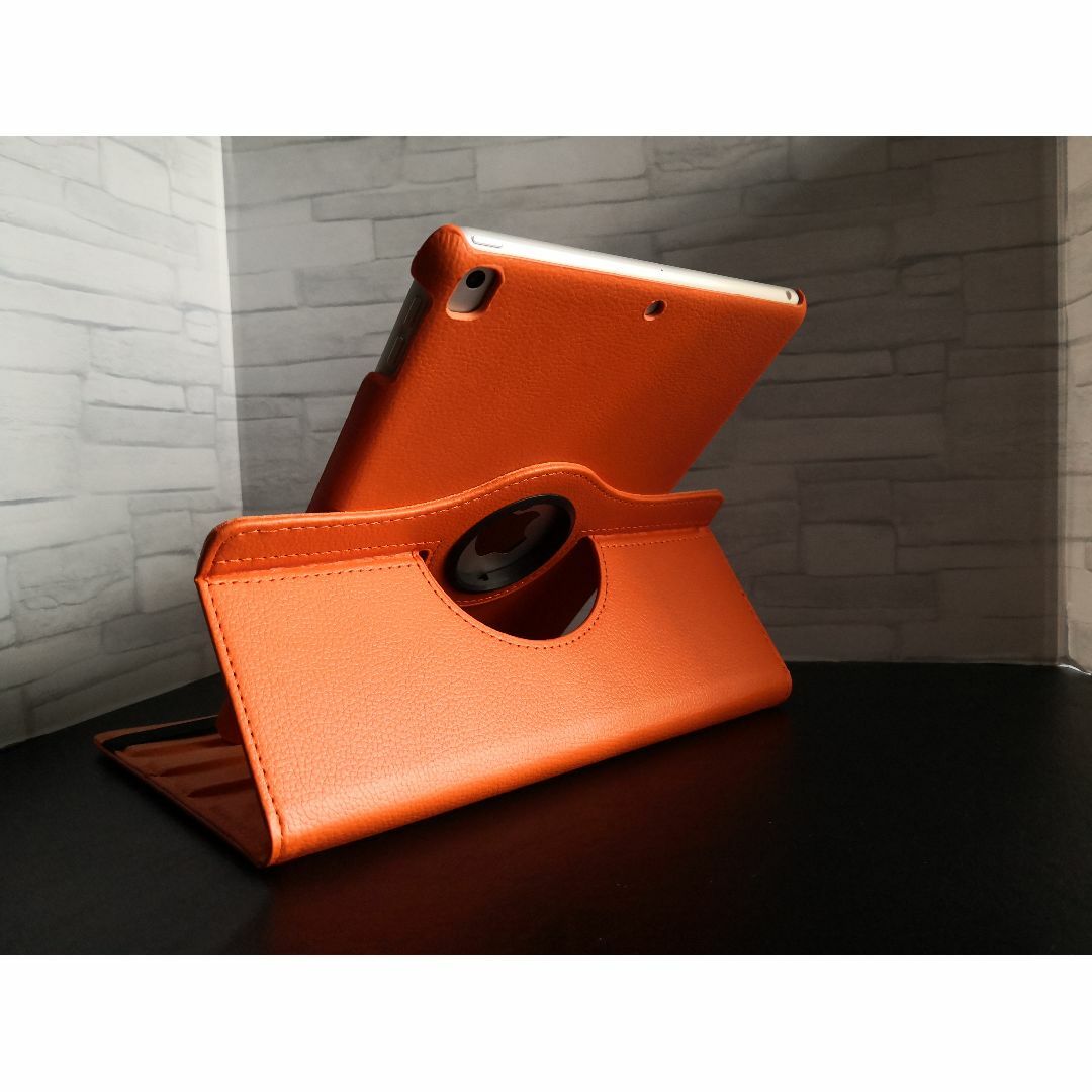 iPad 9/8/7世代 10.2インチ 共用 オレンジ 360度回転 ケース スマホ/家電/カメラのスマホアクセサリー(iPadケース)の商品写真