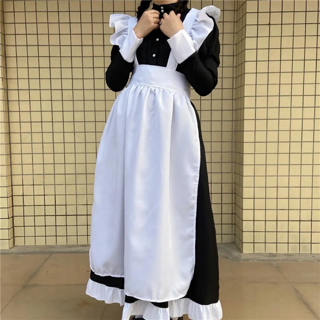 新品 未使用 コスプレ レディース 大きいサイズ 4l メイド服 メイド ロング エンタメ/ホビーのコスプレ(衣装)の商品写真