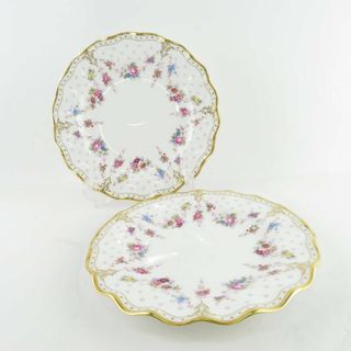 美品 Royal Crown Derby ロイヤルクラウンダービー ロイヤルアントワネット 中皿 2枚 ペア 20cmプレート パン ケーキ デザート SU5972D (食器)