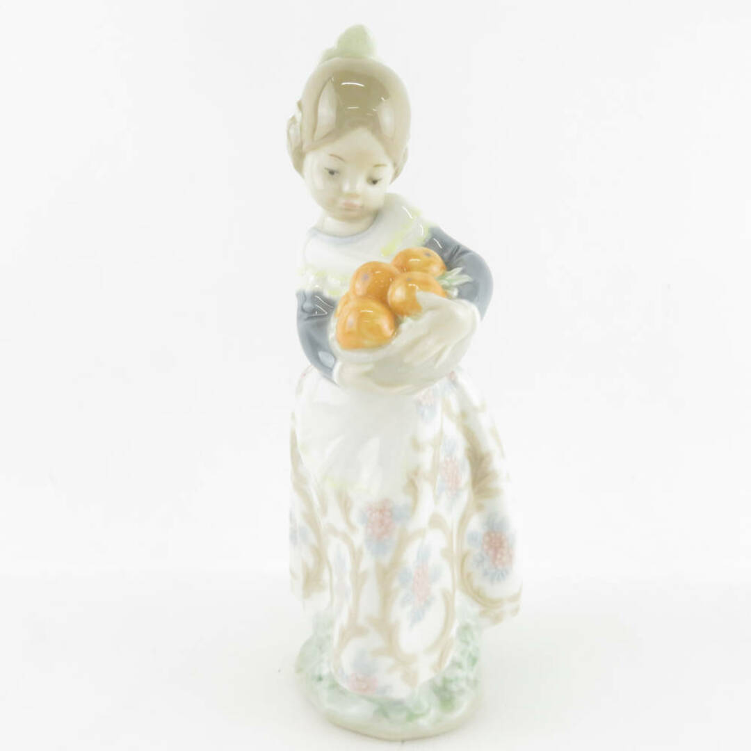 美品 LLADRO リヤドロ 4841 オレンジがいっぱい フィギュリン 1点 女の子 置物 陶器人形 西洋 オブジェ SU5999D  インテリア/住まい/日用品のインテリア小物(置物)の商品写真