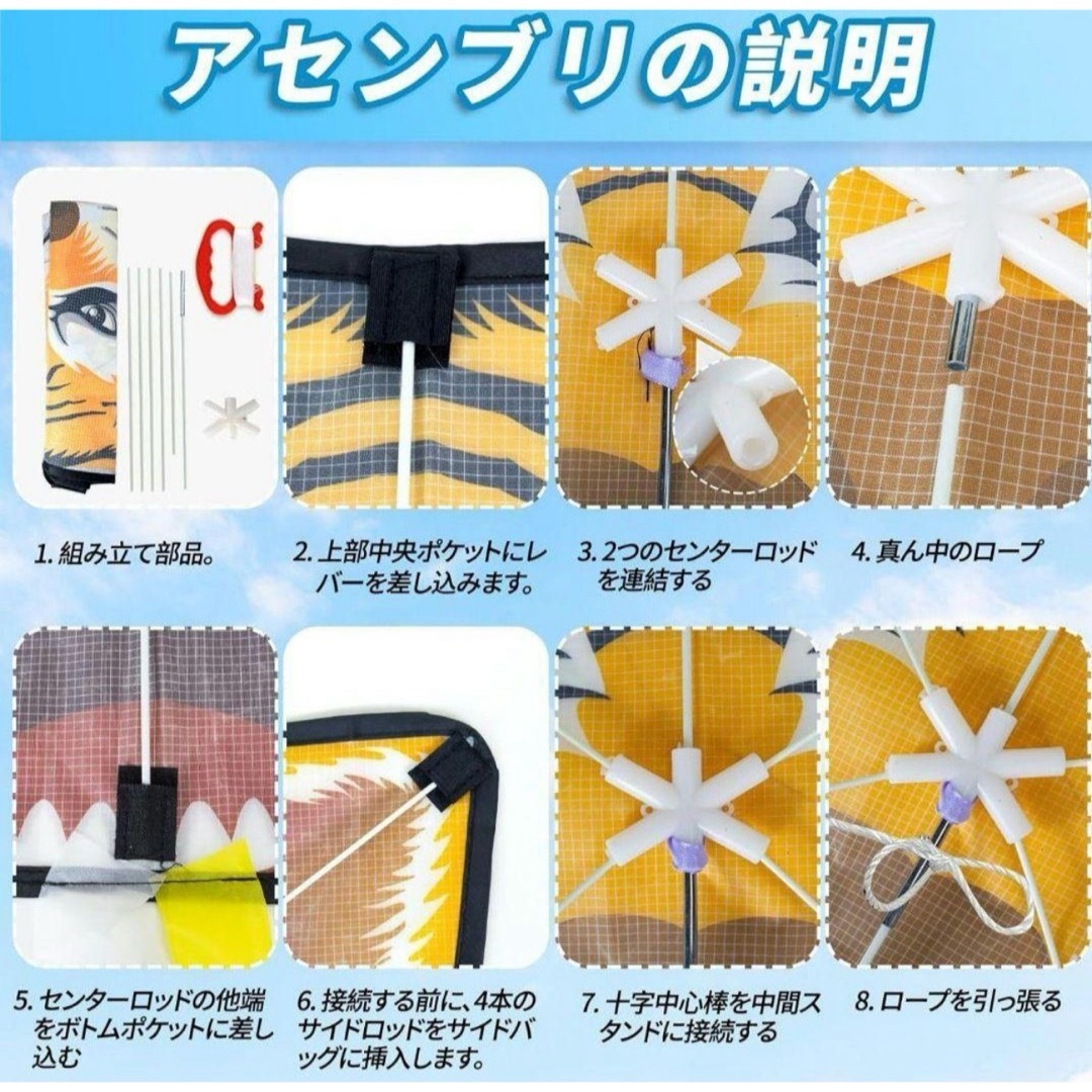 青空翔ける 初心者用カイト 凧 凧揚げ スカイカイト スカル&虎 スポーツ/アウトドアのスポーツ/アウトドア その他(その他)の商品写真