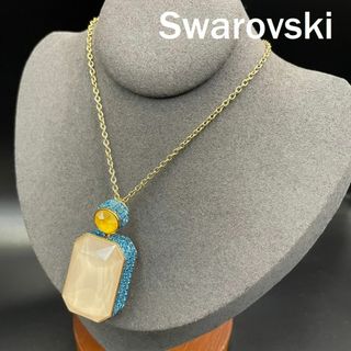 スワロフスキー(SWAROVSKI)のスワロフスキー ネックレス ゴールド ブルー ラインストーン カラーストーン  (ネックレス)