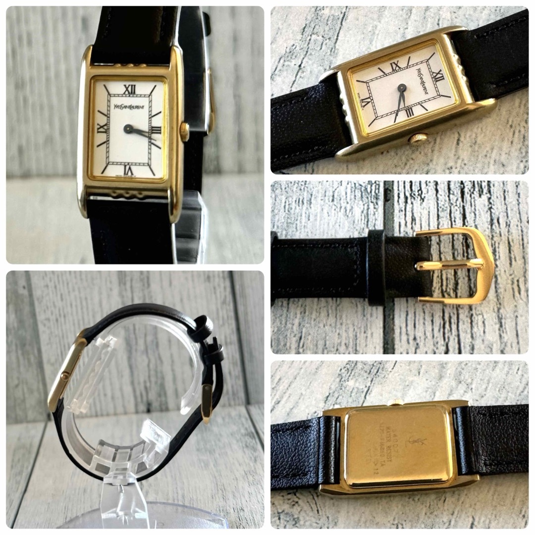希少】Yves Saint Laurent 腕時計 YSL スクエア ゴールド 希少】Yves Saint Laurent 腕時計 YSL スクエア ゴールド