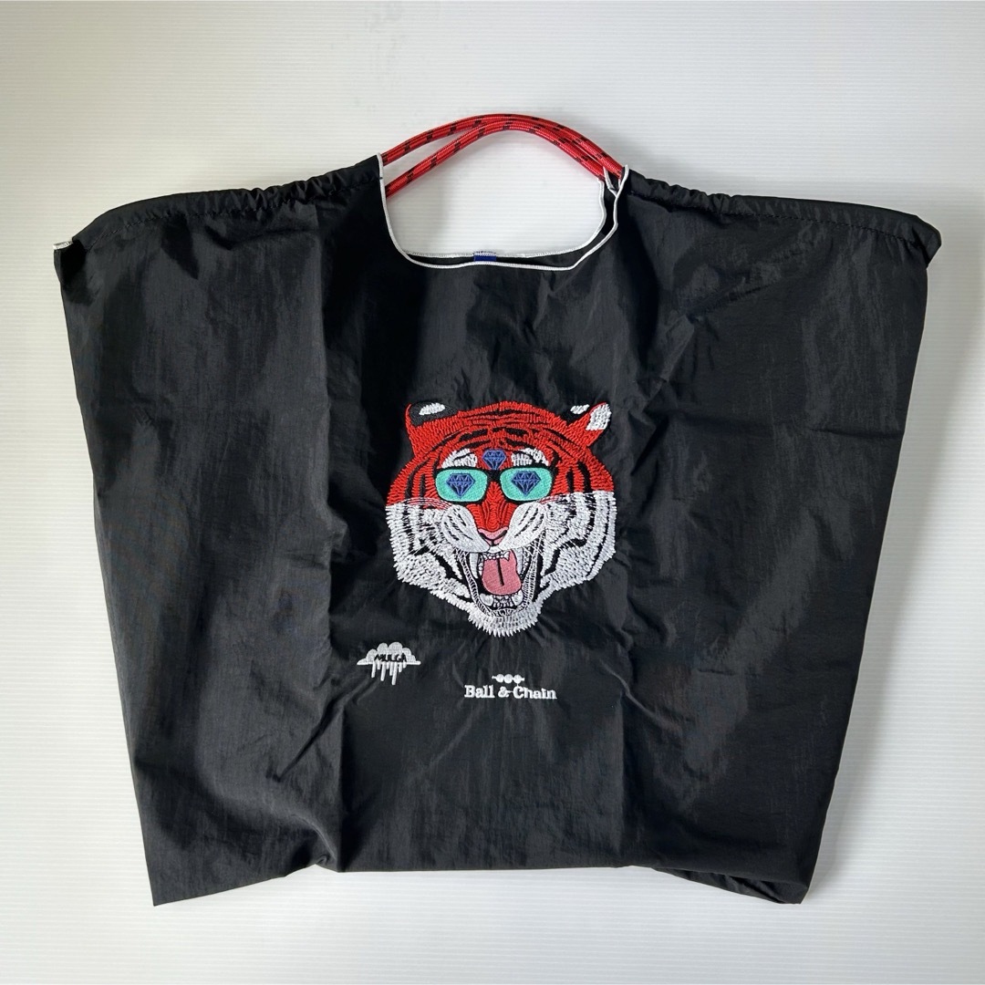 ボールアンドチェーン Ball&Chain エコバッグ 虎 ブラック Lサイズ レディースのバッグ(トートバッグ)の商品写真
