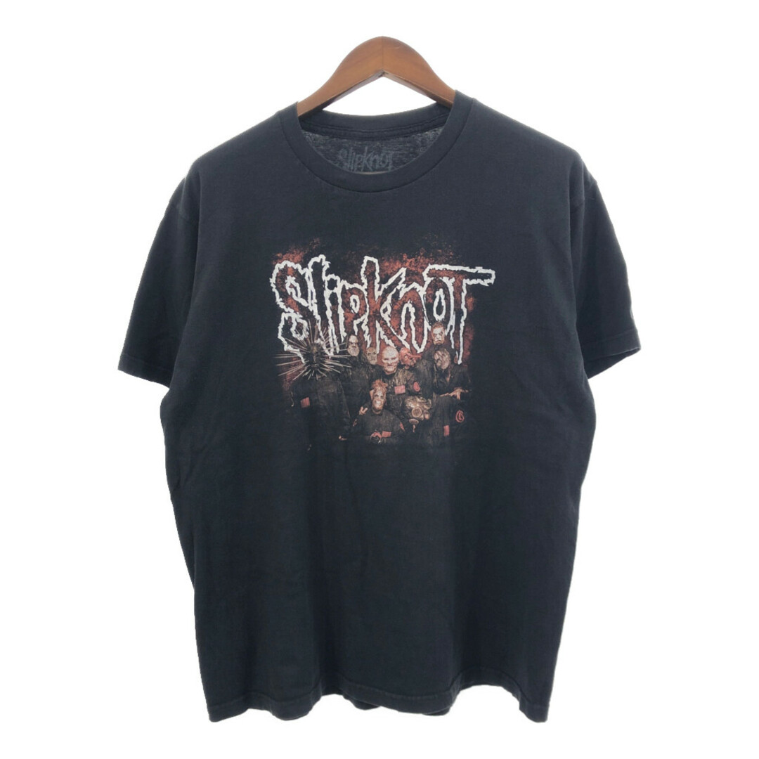 Slipknot スリップノット 半袖Ｔシャツ バンドT ブラック (メンズ XL) 中古 古着 Q6341 メンズのトップス(Tシャツ/カットソー(半袖/袖なし))の商品写真