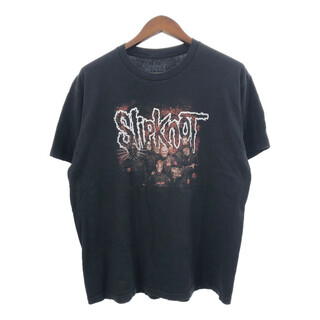 Slipknot スリップノット 半袖Ｔシャツ バンドT ブラック (メンズ XL) 中古 古着 Q6341(Tシャツ/カットソー(半袖/袖なし))