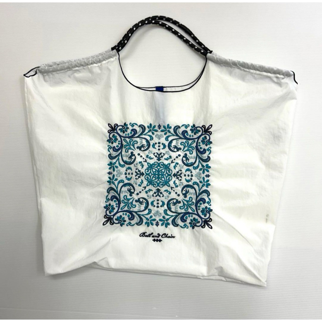 ボールアンドチェーン Ball&Chain エコバッグ ホワイト 白 Lサイズ レディースのバッグ(トートバッグ)の商品写真