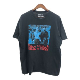 BOYZ N THE HOOD ボーイズンザフッド 半袖Ｔシャツ 大きいサイズ ムービーT ブラック (メンズ 2XL) 中古 古着 Q6344(Tシャツ/カットソー(半袖/袖なし))