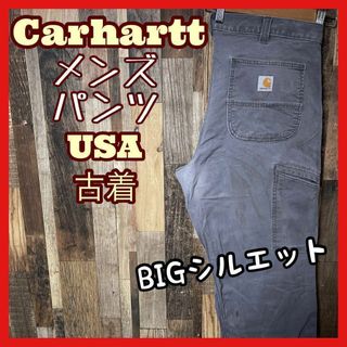 カーハート(carhartt)のカーハート メンズ ロゴ XL 36 ワーク パンツ グレー USA古着 90s(ワークパンツ/カーゴパンツ)