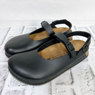 ビルケンシュトック(BIRKENSTOCK)の《美品》ビルケンシュトック モロッコ レザーシューズ ストラップ 黒 24cm(サンダル)