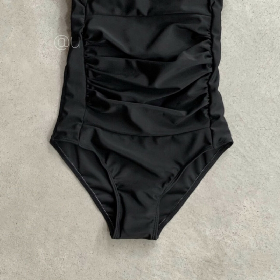 バック オープン バタフライ スイムウェア L 黒 ブラック 無地 キャミ 韓国 レディースの水着/浴衣(水着)の商品写真