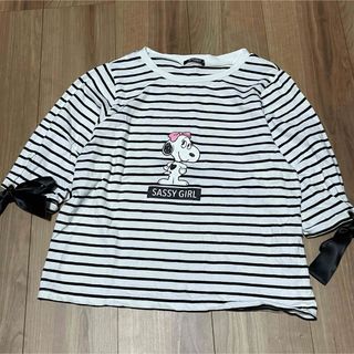 バイラビット(by LOVEiT)のバイラビット BYLOVEIT ボーダー 半袖 Tシャツ スヌーピー(Tシャツ/カットソー)