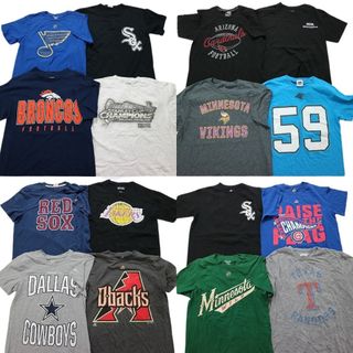 古着卸 まとめ売り プロチーム 半袖Tシャツ 16枚セット (メンズ S /M ) NHL MBL NBA NFL レイカーズ レッドソックス カウボーイズ MS9012(その他)