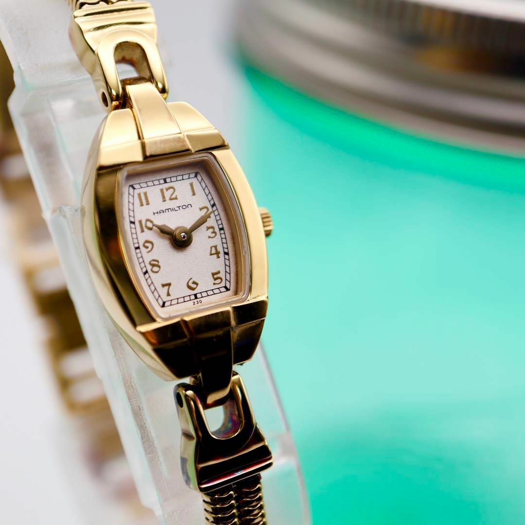 Hamilton(ハミルトン)の美品！HAMILTON ブレスウォッチ 箱付き ゴールド 腕時計 658 レディースのファッション小物(腕時計)の商品写真