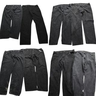 古着卸 まとめ売り Wrangler ラングラー パンツ 8枚セット (メンズ 48 /46 /44 /42 ) ブラックデニム MS9021(その他)