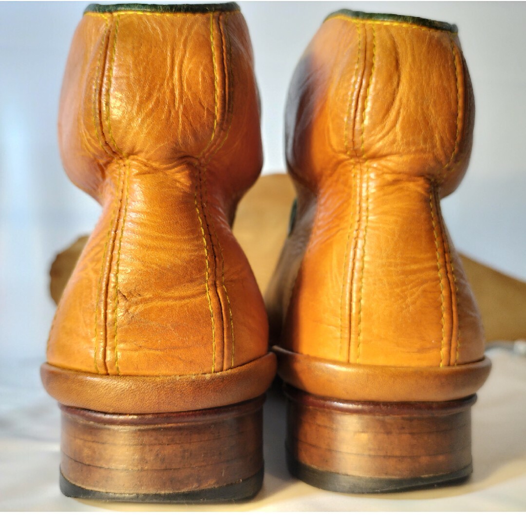 【良質品】京都老舗皮革店　本革/正規品　高級レザーブーツ　ハンドクラフトブーツ レディースの靴/シューズ(ローファー/革靴)の商品写真