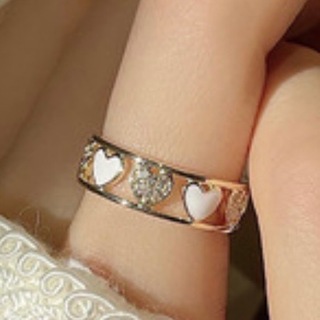 ♥️人気商品♥️ハート 指輪 ホワイト ギフト リング プレゼント シンプル(リング(指輪))