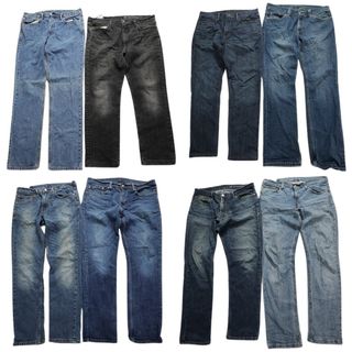 古着卸 まとめ売り リーバイス 511 デニム パンツ 8枚セット (メンズ W34 /W35 /W36 /W38 ) インディゴブルー ブラック MS9080(その他)