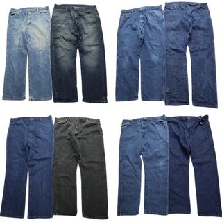 古着卸 まとめ売り Wrangler ラングラー パンツ 8枚セット (メンズ 46 /42 /40 /38 ) フェード インディゴブルー ブラック MS9123(その他)