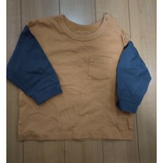 ユニクロ(UNIQLO)の80 ユニクロ　エアリズム　バイカラー　シャツ　ロンＴ　キッズ(Tシャツ/カットソー)