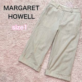 マーガレットハウエル(MARGARET HOWELL)のマーガレットハウエル　カシミヤ混ウールパンツ ワイド　アンクル丈(クロップドパンツ)