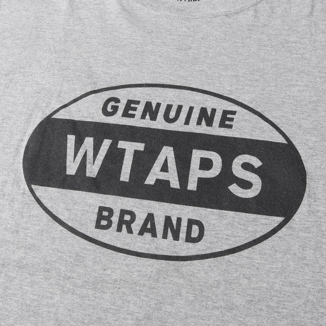 W)taps(ダブルタップス)のWTAPS ダブルタップス Tシャツ サイズ:L オーバルロゴ クルーネック 半袖Tシャツ グレー トップス カットソー【メンズ】【中古】 メンズのトップス(Tシャツ/カットソー(半袖/袖なし))の商品写真