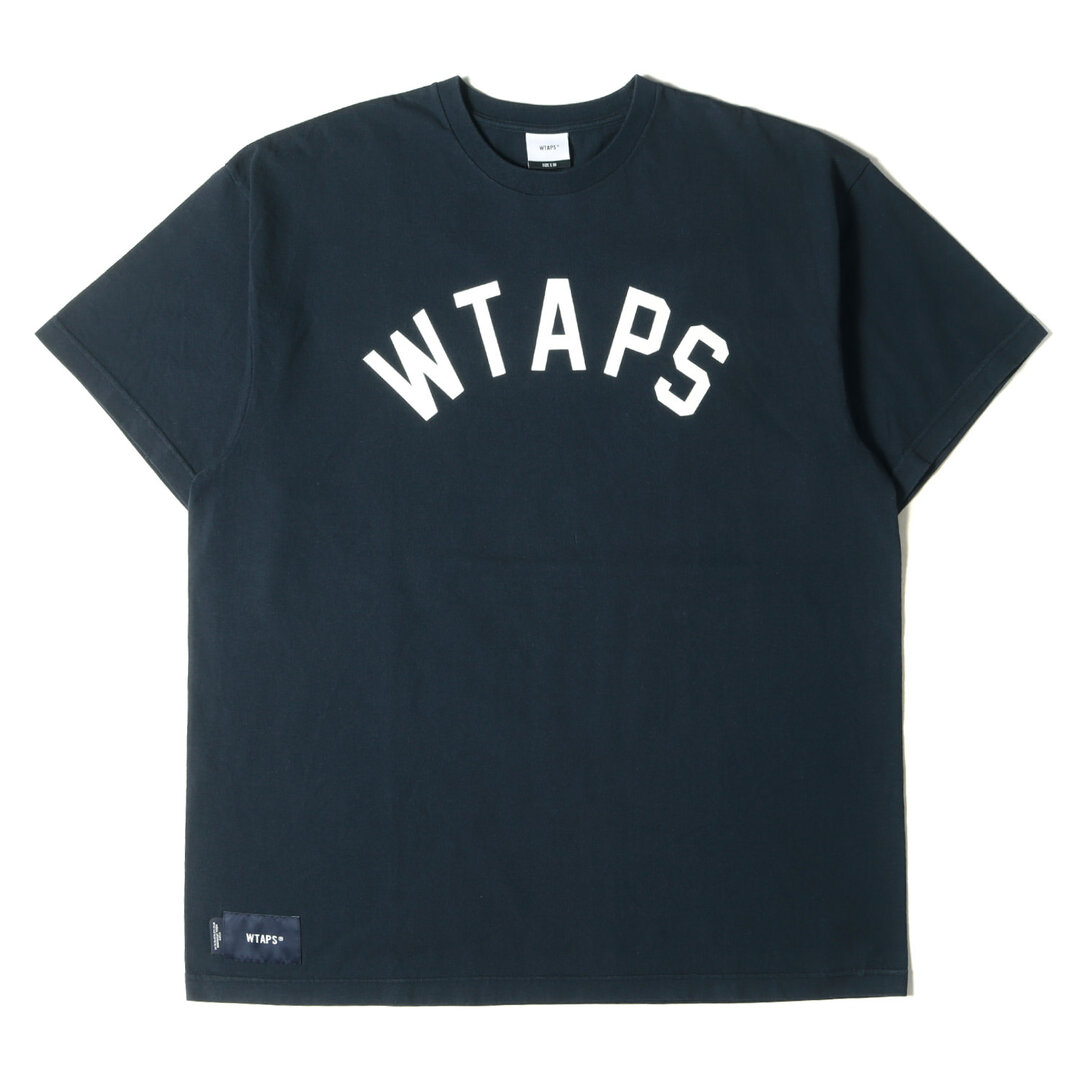 W)taps(ダブルタップス)のWTAPS ダブルタップス Tシャツ サイズ:L 22SS アーチロゴ ヘビーウェイト クルーネック 半袖Tシャツ LOCKER SS COTTON ネイビー 紺 トップス カットソー【メンズ】【中古】 メンズのトップス(Tシャツ/カットソー(半袖/袖なし))の商品写真