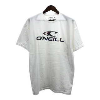 O'NEILL オニール ロゴ Ｔシャツ ホワイト (メンズ L) 中古 古着 Q6359(Tシャツ/カットソー(半袖/袖なし))