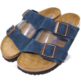 ビルケンシュトック(BIRKENSTOCK)の美品 ビルケンシュトック アリゾナ　ネイビー　サイズ35　22.5cm ナロー幅(サンダル)