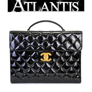 シャネル(CHANEL)のシャネル CHANEL マトラッセ ビジネスバッグ ブリーフケース エナメル パテント 黒G金具 4番台 【65185】(その他)