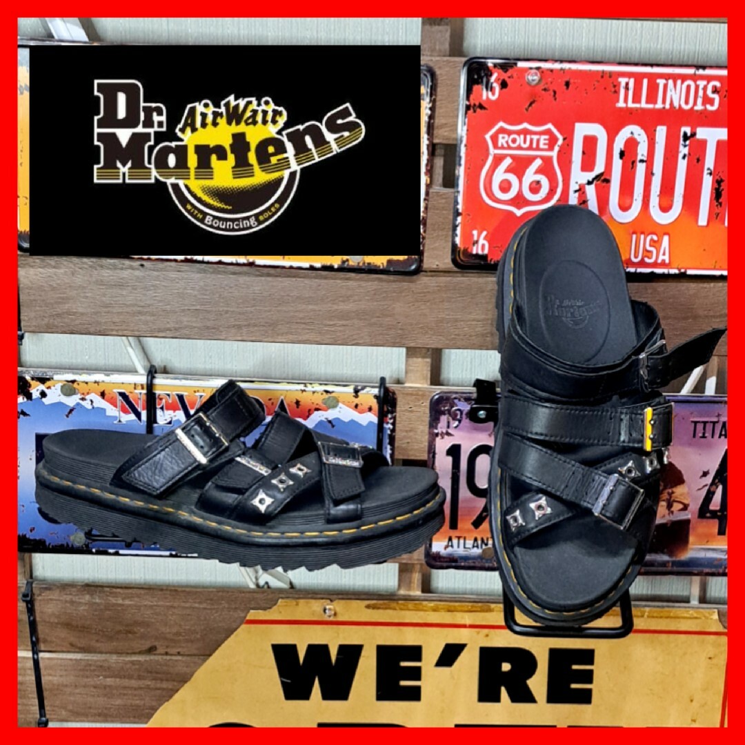 Dr.Martens(ドクターマーチン)のドクターマーチン　クロスストラップ　レザーサンダル　29㎝　ブラック メンズの靴/シューズ(サンダル)の商品写真