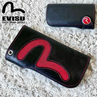 エビス(EVISU)の【希少カラー】EVISU エヴィス ど根性 ウォレット 長財布 カモメ ブラック(長財布)