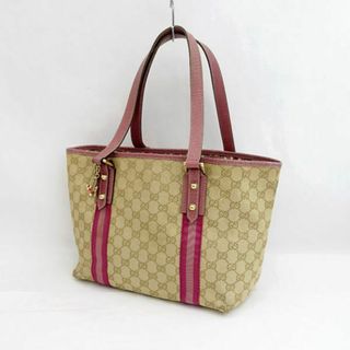 Gucci - GUCCI / グッチ ■GGキャンバス トートバッグ セミショルダーピンク ベージュ  【バッグ/バック/BAG/鞄/カバン】 ブランド【中古】 [0990013241]