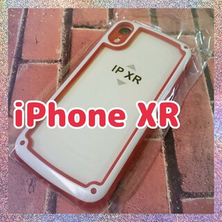 【iPhoneXR】レッド iPhoneケース 大人気 シンプル フレーム(iPhoneケース)