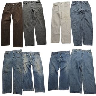 古着卸 まとめ売り USA製 リーバイス デニム パンツ 8枚セット (メンズ W46 /W42 /W40 /W38 ) フェード ブラック カラー系 MS9135(その他)