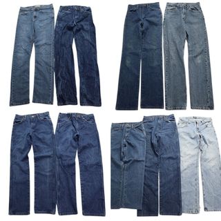 古着卸 まとめ売り Wrangler ラングラー パンツ 9枚セット (メンズ 31 /30 /29 /28 ) ライトブルー フェード インディゴブルー MS9130(その他)