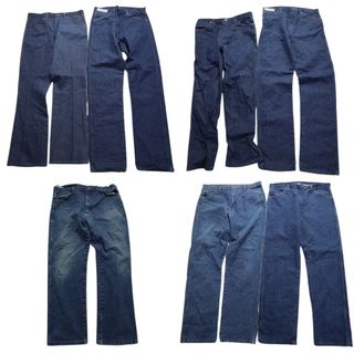 古着卸 まとめ売り Wrangler ラングラー パンツ 8枚セット (メンズ 35 /36 ) ライトブルー フェード インディゴブルー ブラック MS9126(その他)