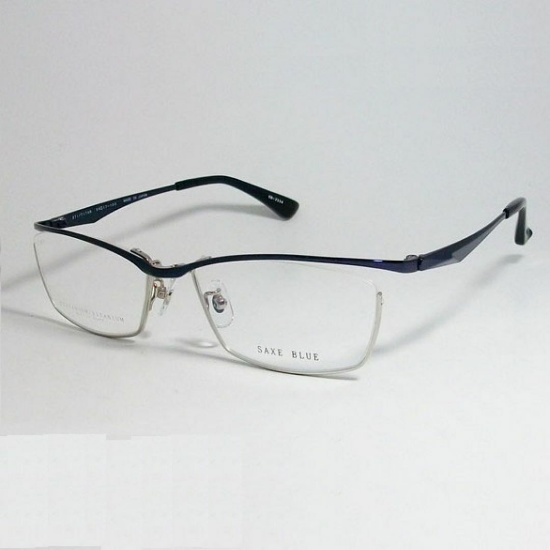 SB7114-3-56 SAXE BLUE ザックスブルー メガネ フレーム メンズのファッション小物(サングラス/メガネ)の商品写真