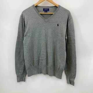 ポロラルフローレン(POLO RALPH LAUREN)のPOLO RALPH LAUREN ポロラルフローレン Vネック　グレー　サイズXL　メンズ ニット/セーター　肘あて付き(ニット/セーター)