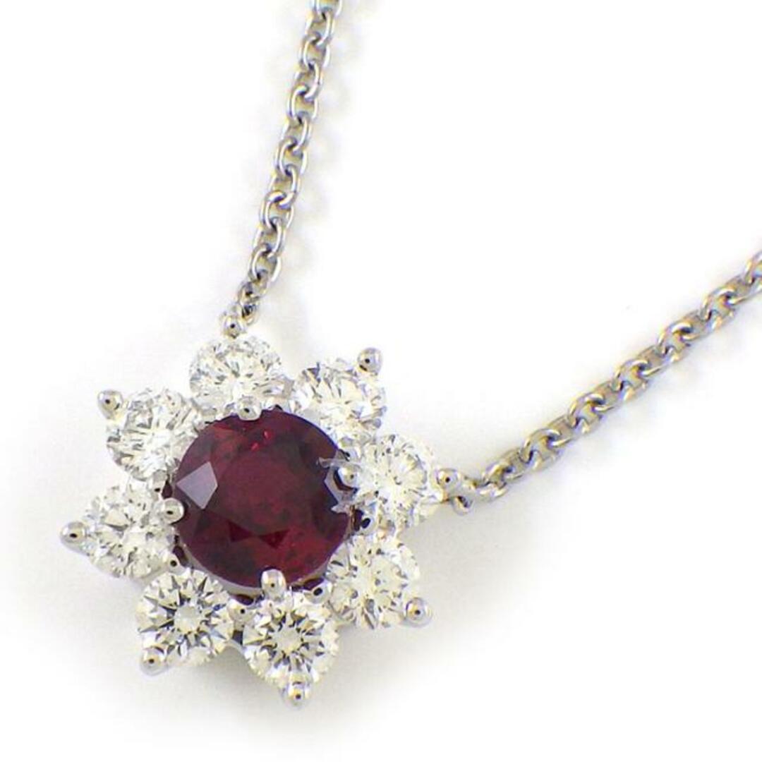 HARRY WINSTON(ハリーウィンストン)のハリーウィンストン HARRY WINSTON ネックレス サンフラワー ミニ PERPNAPETSF 1ポイント ルビー 約0.46ct 8ポイント ダイヤモンド 計0.44ct PT950 【中古】 レディースのアクセサリー(ネックレス)の商品写真