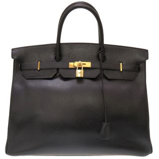 エルメス(Hermes)のエルメス バーキン40 アルデンヌ ブラック ゴールド金具 □A刻印 ハンドバッグ バッグ 黒 0051 【中古】 HERMES メンズ(ハンドバッグ)