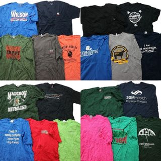 古着卸 まとめ売り カラーmix プリント 半袖Tシャツ 20枚セット (メンズ 2XL ) カラーMIX ディッキーズ ブラック MS9310(その他)