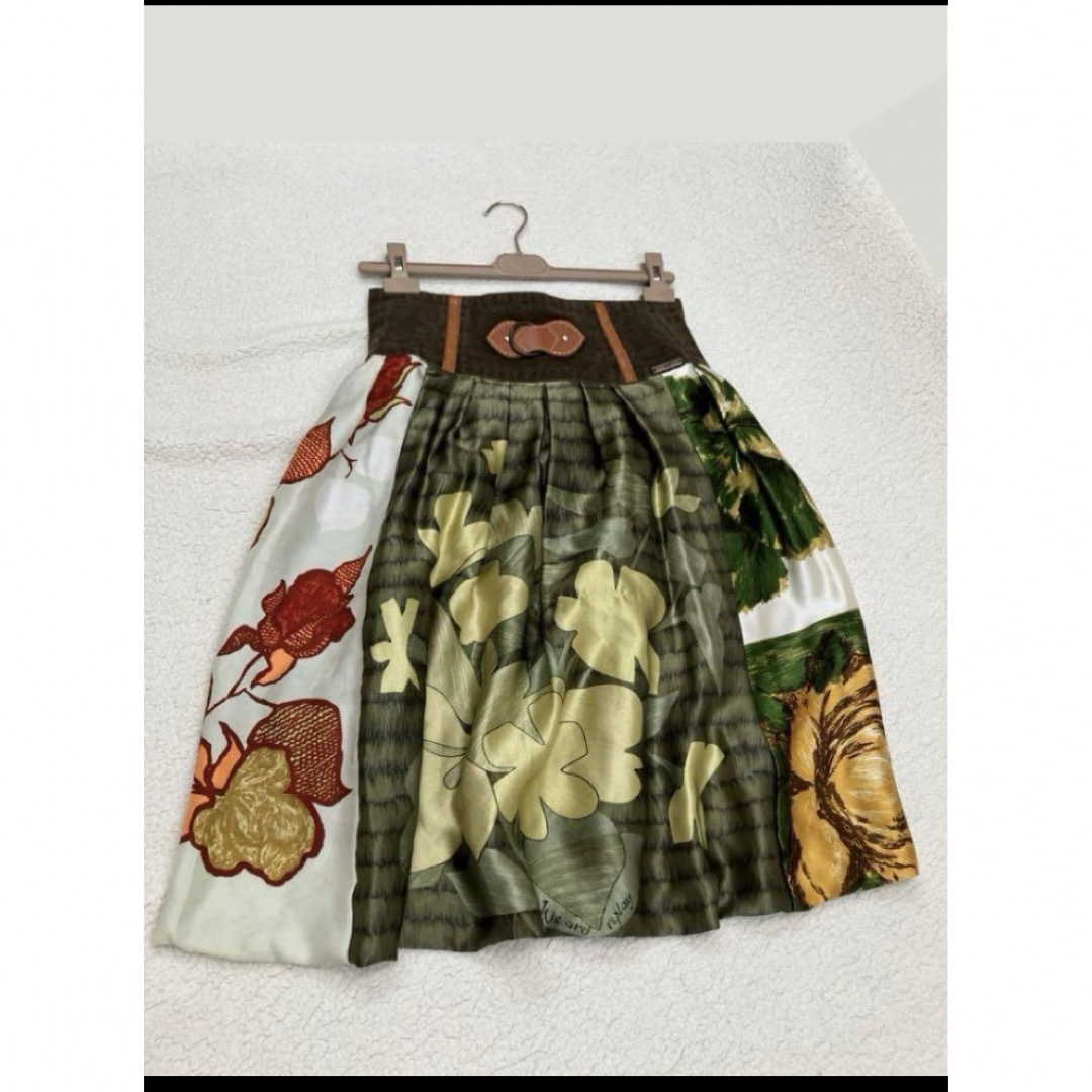Replay(リプレイ)のリプレイREPLAY シルク&レザー　スカート レディースのスカート(ひざ丈スカート)の商品写真