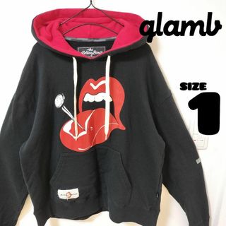 glamb - glamb 黒 プルオーバーパーカー ザ ローリングストーンズ フーディー 男性