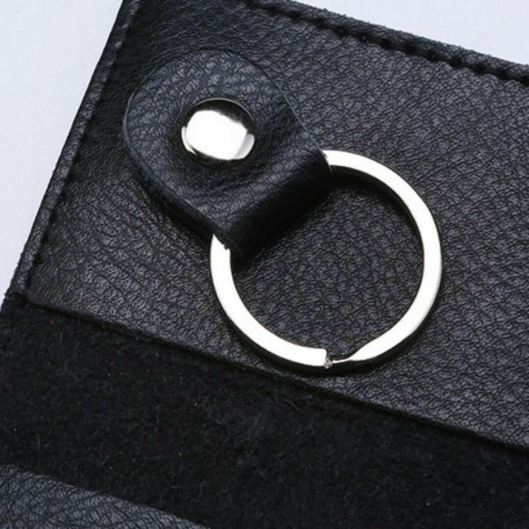 キーケース ブラック 6連キーホルダー 本革 大容量 フック カードポケット メンズのファッション小物(キーケース)の商品写真