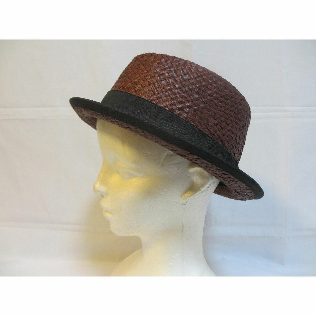 サマーハット　ストロー編み　ダークブラウン　グレースハット メンズの帽子(ハット)の商品写真