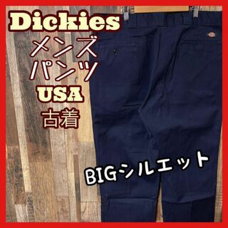 ディッキーズ(Dickies)のディッキーズ ネイビー 40 ロゴ ワーク パンツ 2XL メンズ USA古着(ワークパンツ/カーゴパンツ)