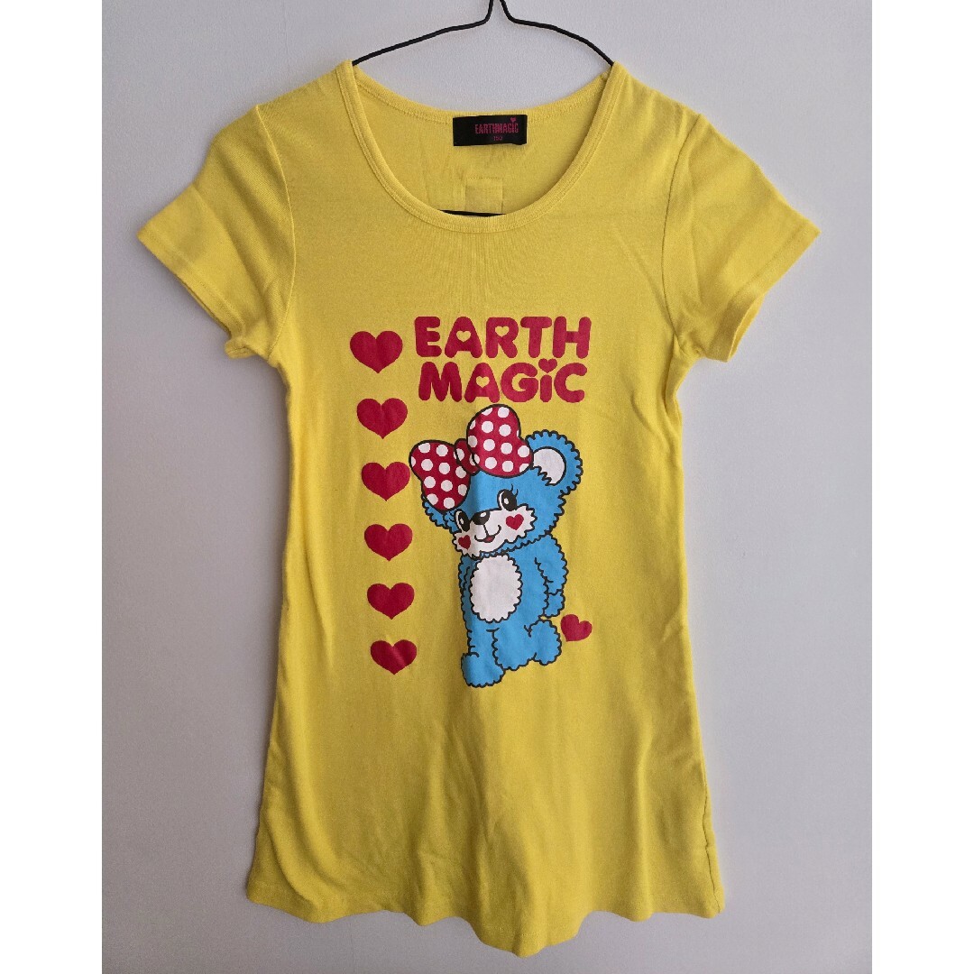 EARTHMAGIC(アースマジック)のマフィーちゃんワンピ黄１５０ キッズ/ベビー/マタニティのキッズ服女の子用(90cm~)(ワンピース)の商品写真