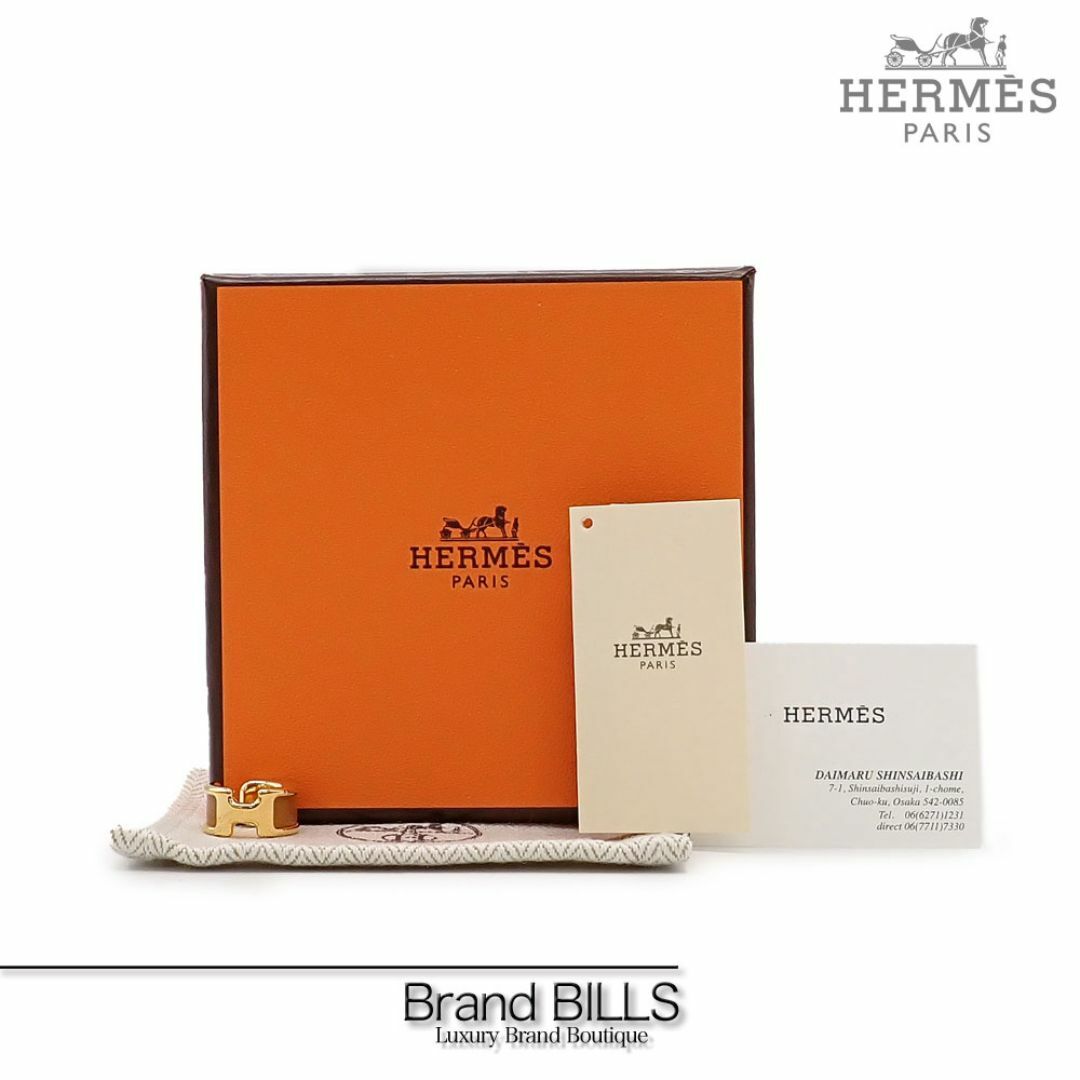 Hermes(エルメス)の未使用品 エルメス オランプ イヤーカフ PM H010734 カネル ゴールド メッキ ボックスカーフ  Hモチーフ ジュエリー アクセサリー レディースのアクセサリー(イヤーカフ)の商品写真